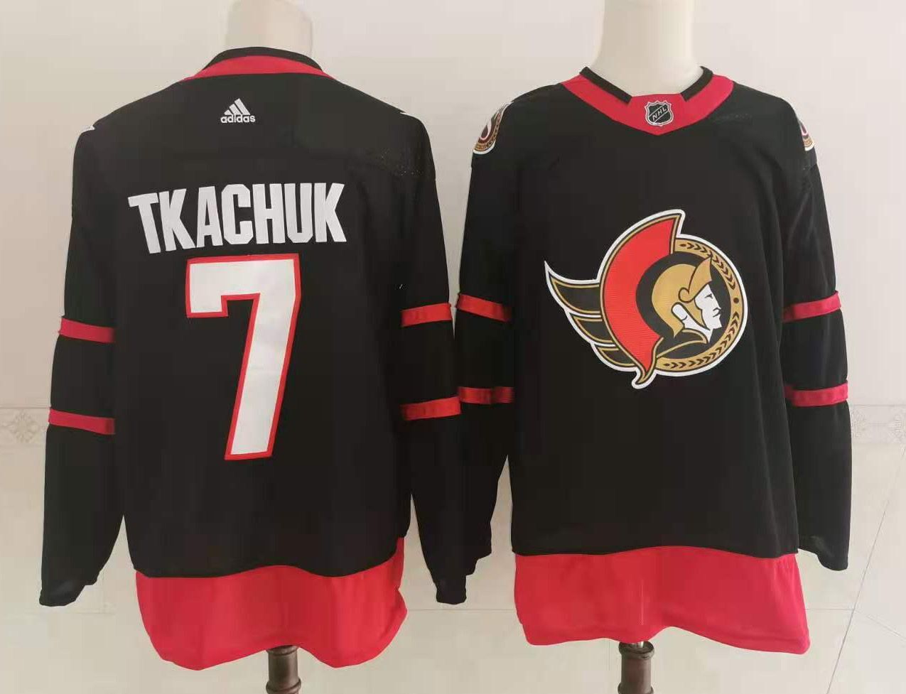 Ottawa Senators #7 Tkachuk Men Adidas 2020 black NHL Jersey